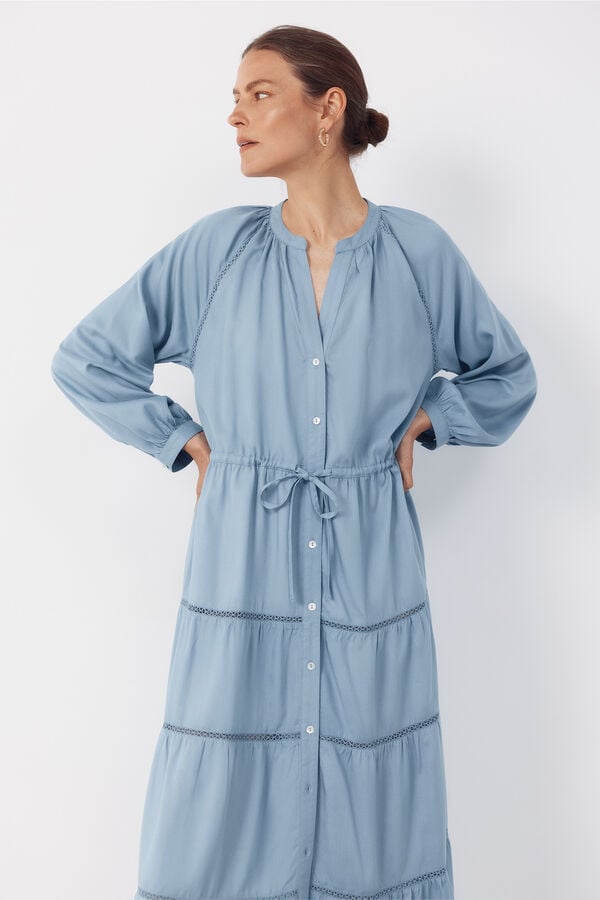Cortefiel Printed dress Blue