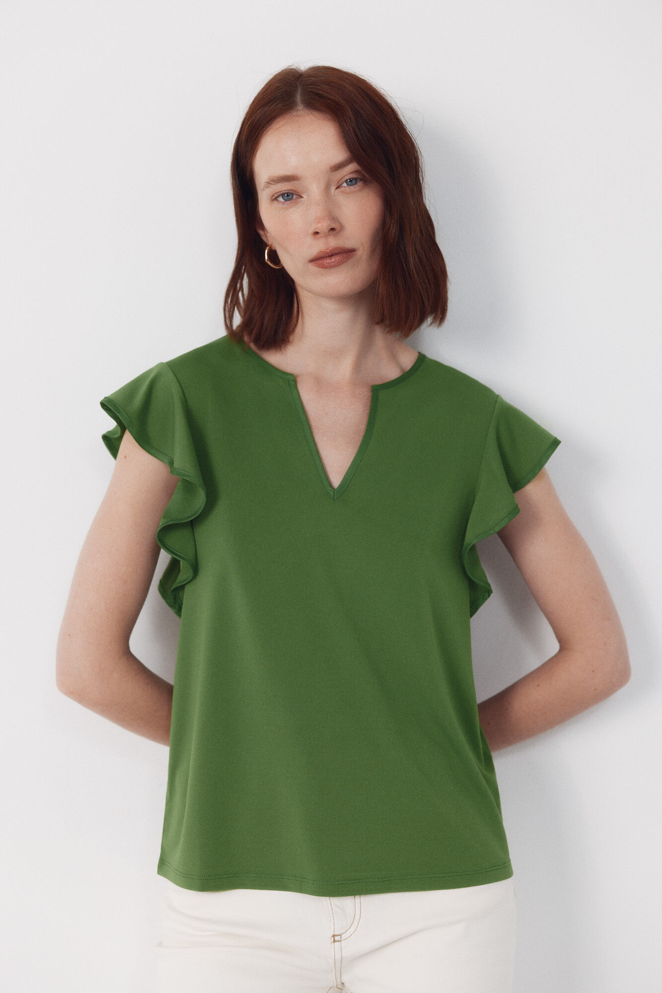 Cortefiel Contrasting piping jersey-knit top