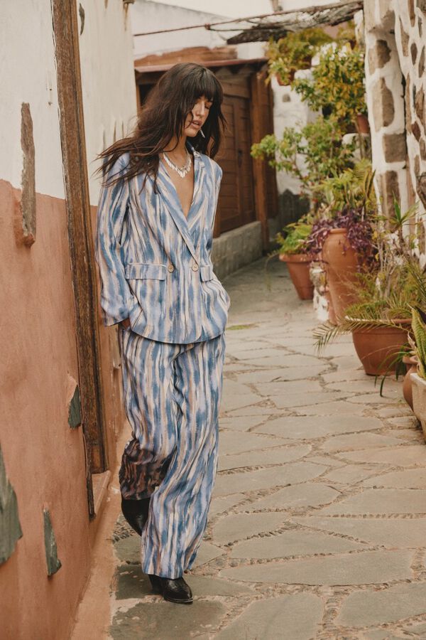 Slowlove Chaqueta blazer estampada Azul