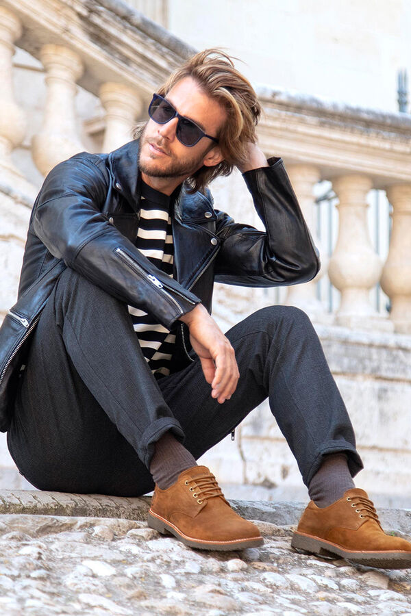 Panama Jack Zapato hombre piel Marr&oacute;n