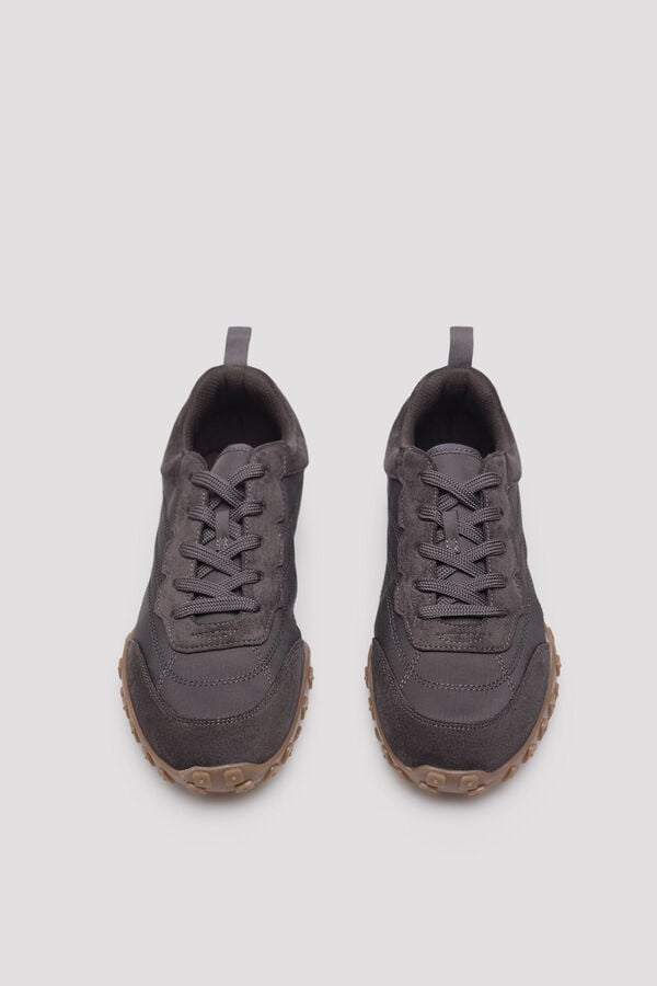Cortefiel Stitched trainers Grey