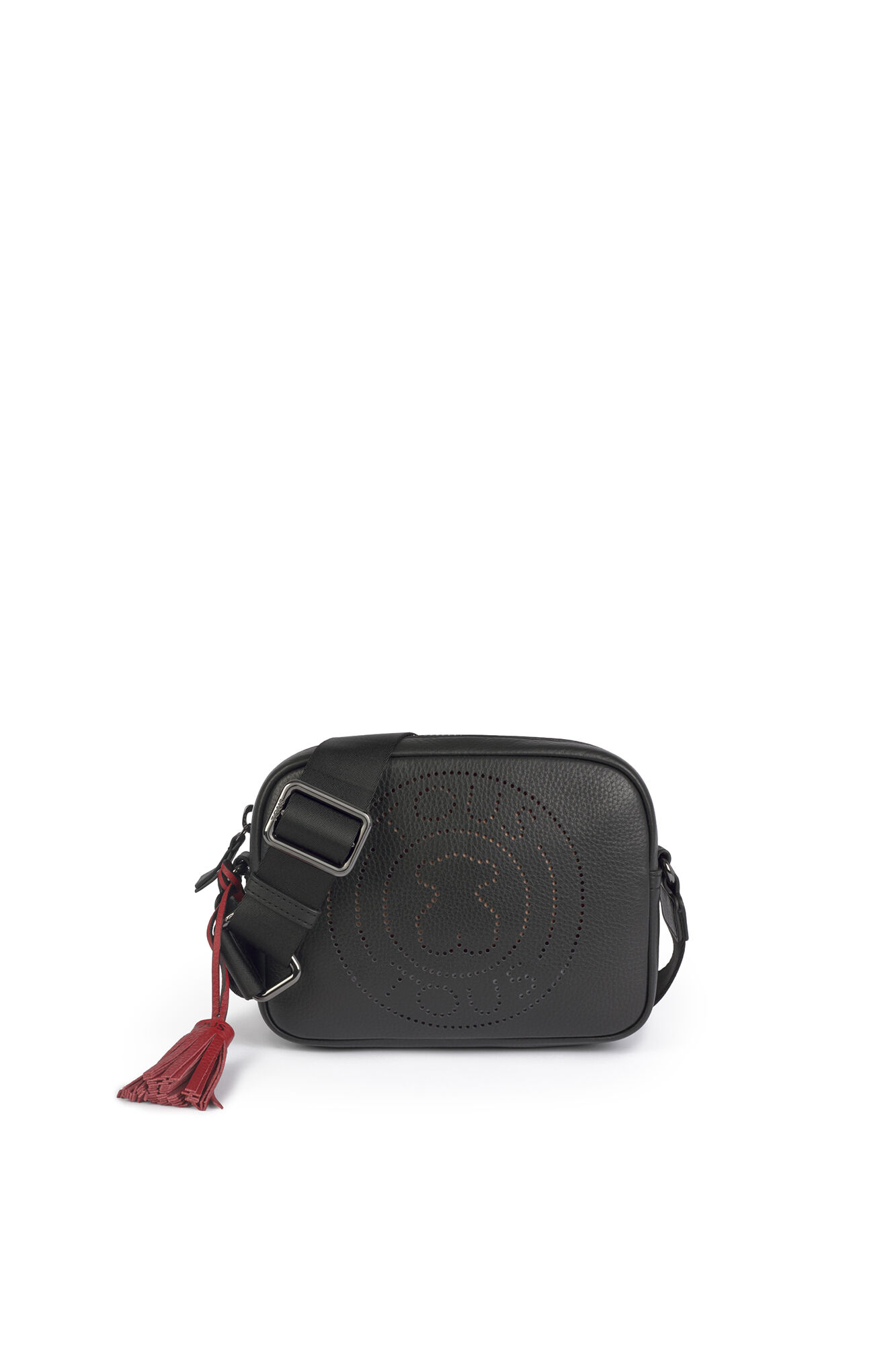 Leissa small black leather crossbody bag Women s bags Cortefiel