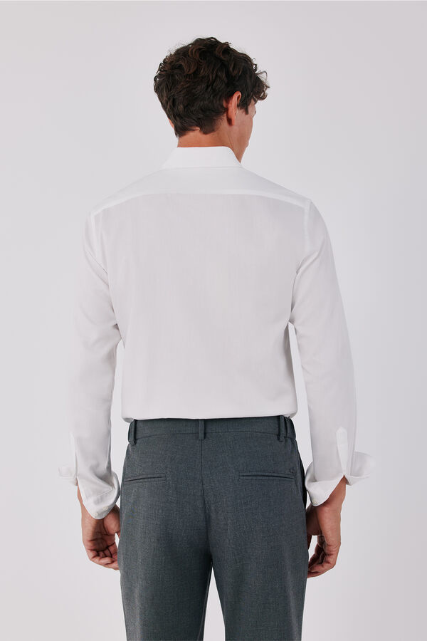 Cortefiel Cotton tencel shirt White