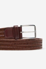 Cortefiel Elastic braided belt Brown