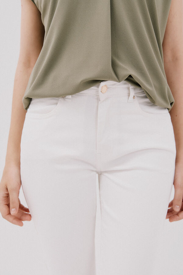 Cortefiel  colored cropped skinny trousers White