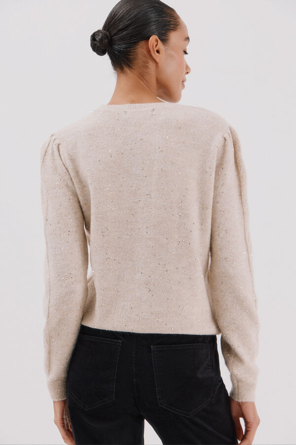 Cortefiel Sequin jersey-knit jersey Beige