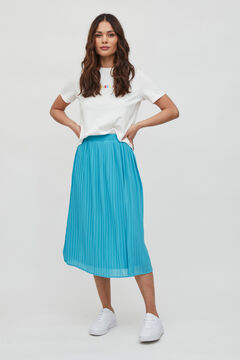 Cortefiel Pleated skirt Royal blue