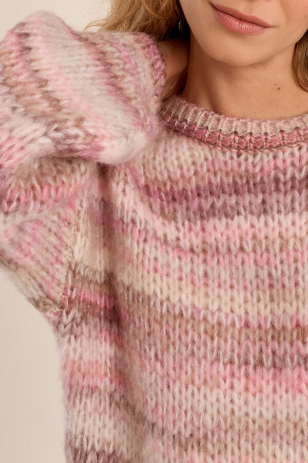 Molly Bracken Striped print jumper Pink