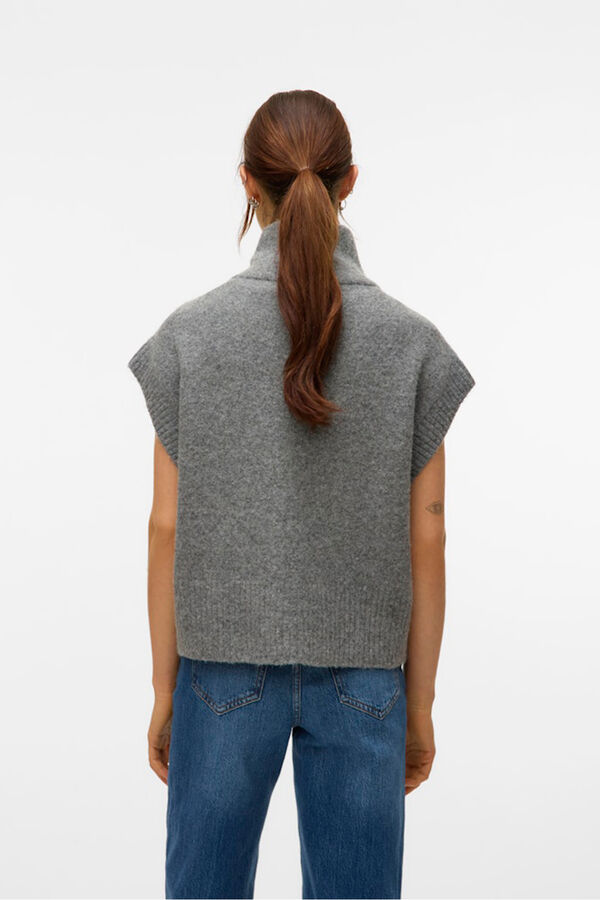 Vero Moda Chaleco de punto cuello alto Gris