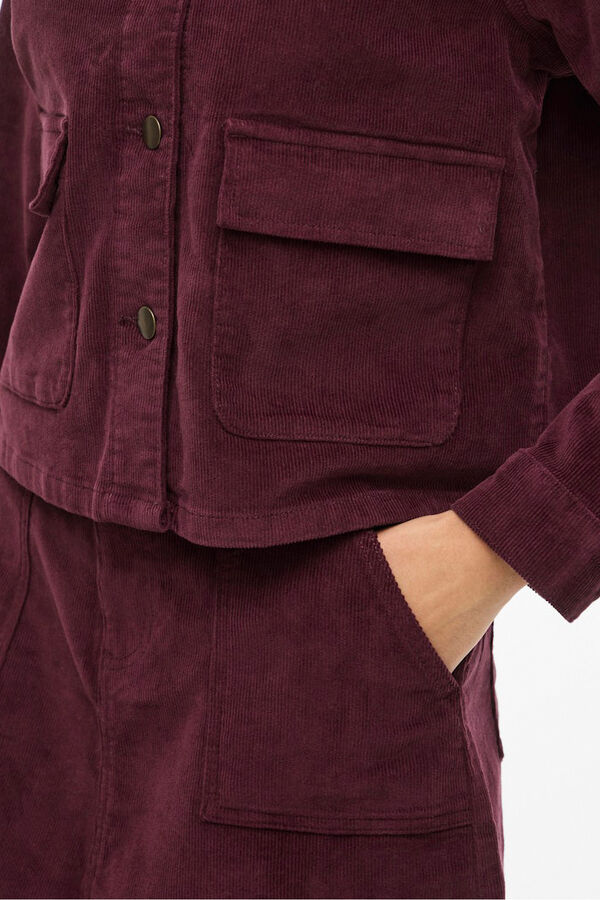 Vila Casaco curta de veludo cotel&ecirc; Roxo