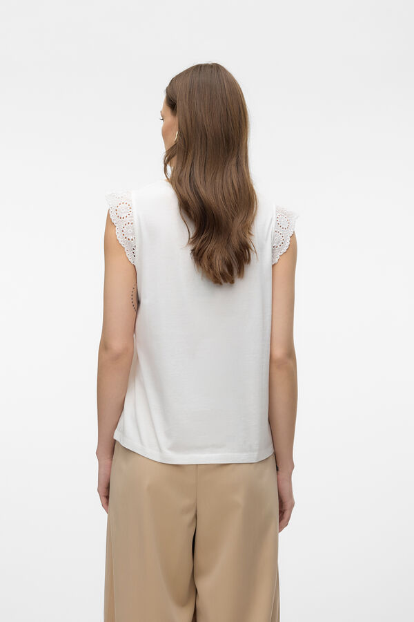 Vero Moda Top de algodão sem mangas  Branco