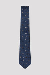 Cortefiel NATURAL silk tie Navy