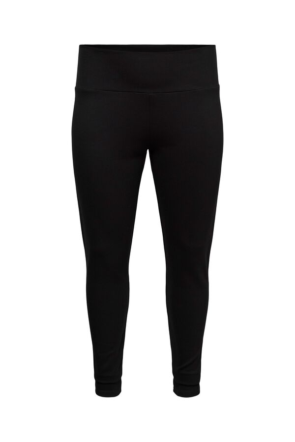 Vero Moda Curve Leggings b&aacute;sicos de cintura larga Preto