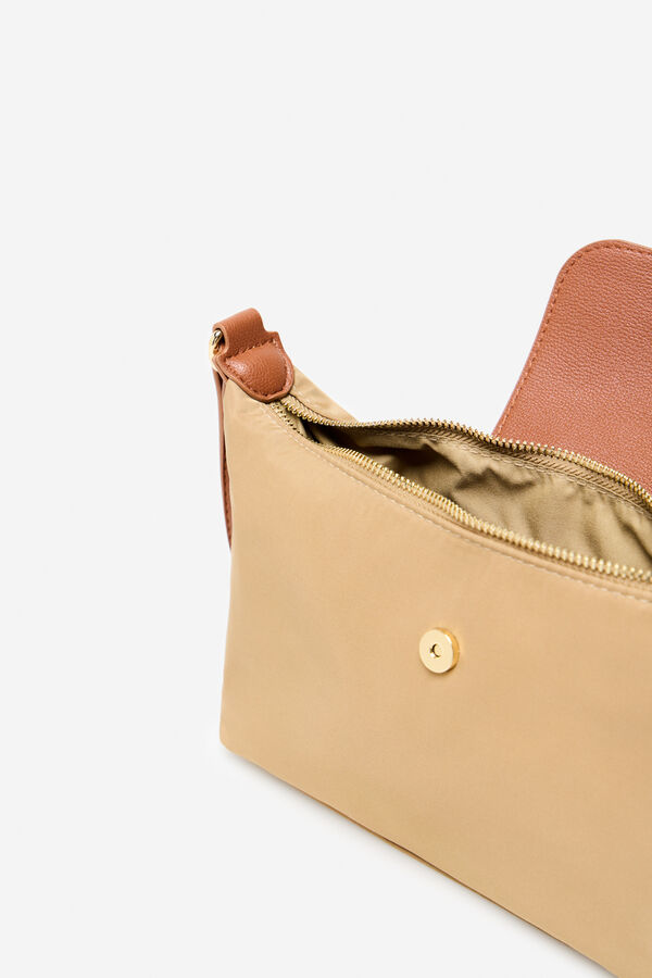 Cortefiel Nylon shoulder bag Nude