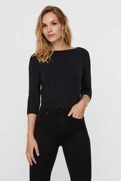 Cortefiel Boat neck blouse Black