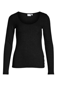 Cortefiel Jersey-knit lamé top Black