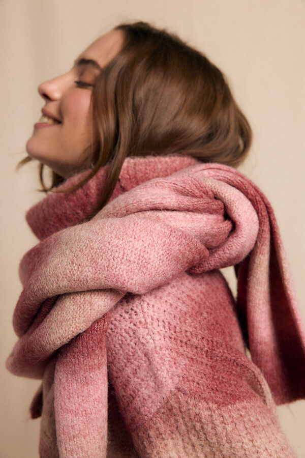 Slowlove Bufanda gruesa rayas Rosa