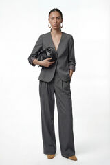 Vero Moda Blazer de gola comprida com decote em MANGA Cinzento