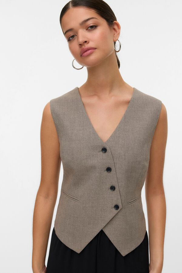 Vero Moda Colete de vestir com decote em bico Cinzento