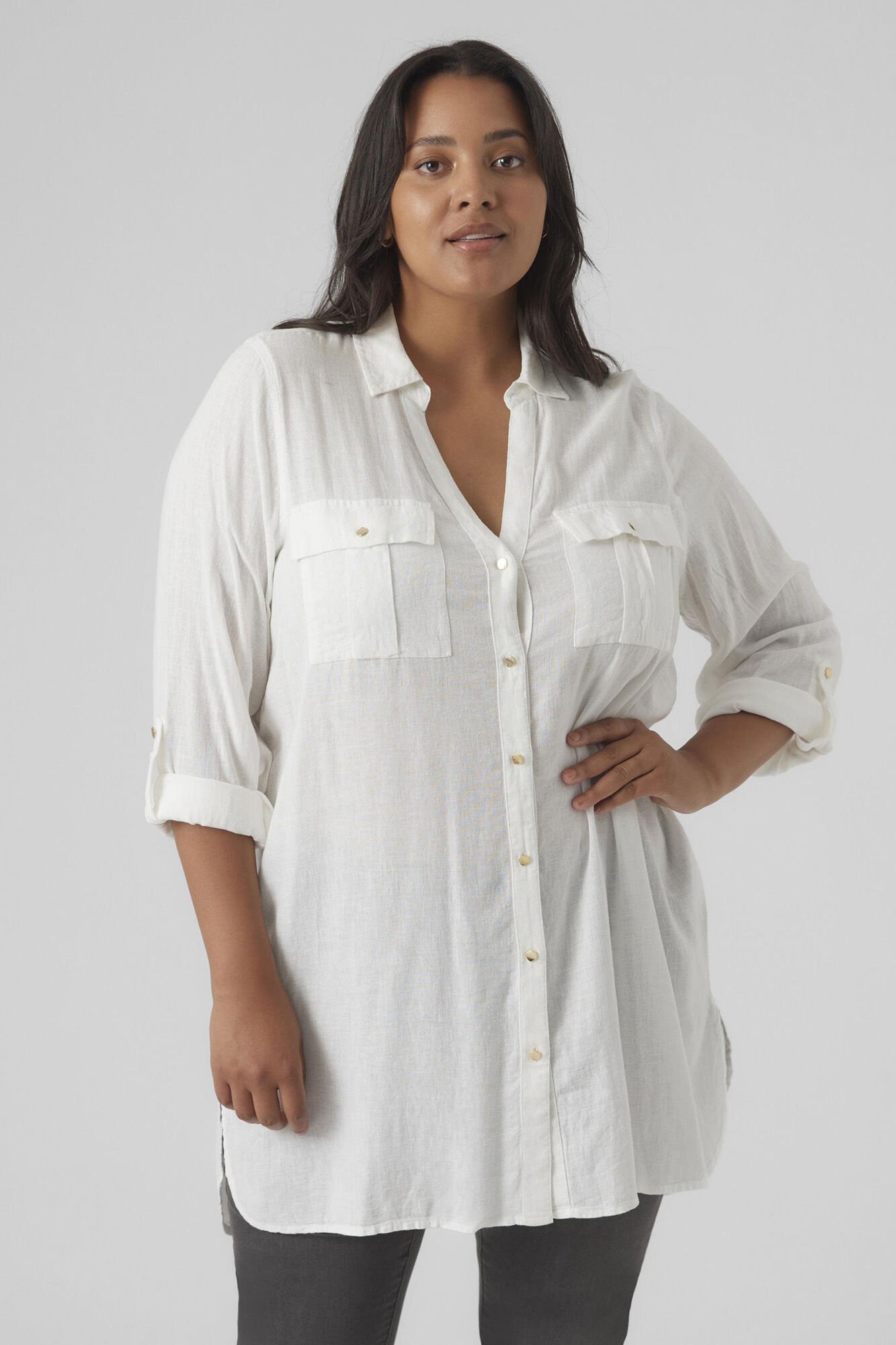 Camisa blanca talla grande mujer best sale
