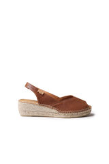 Toni Pons Leather wedge espadrille Brown