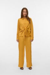 Vero Moda Camisa de cetim de manga comprida  Castanho