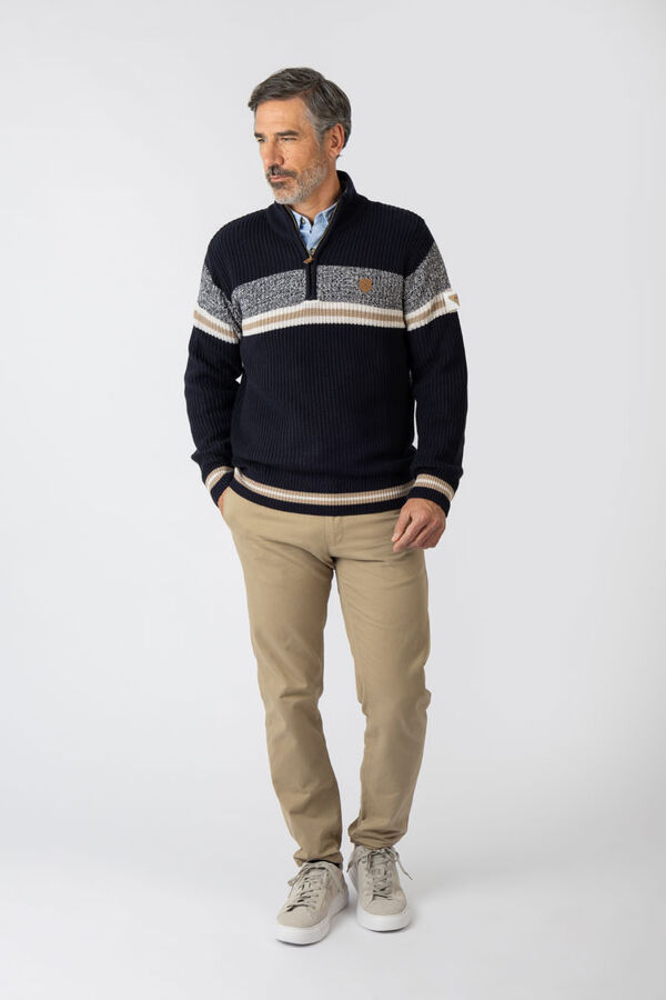 Privata Camisola de gola alta com fecho-éclair Azul