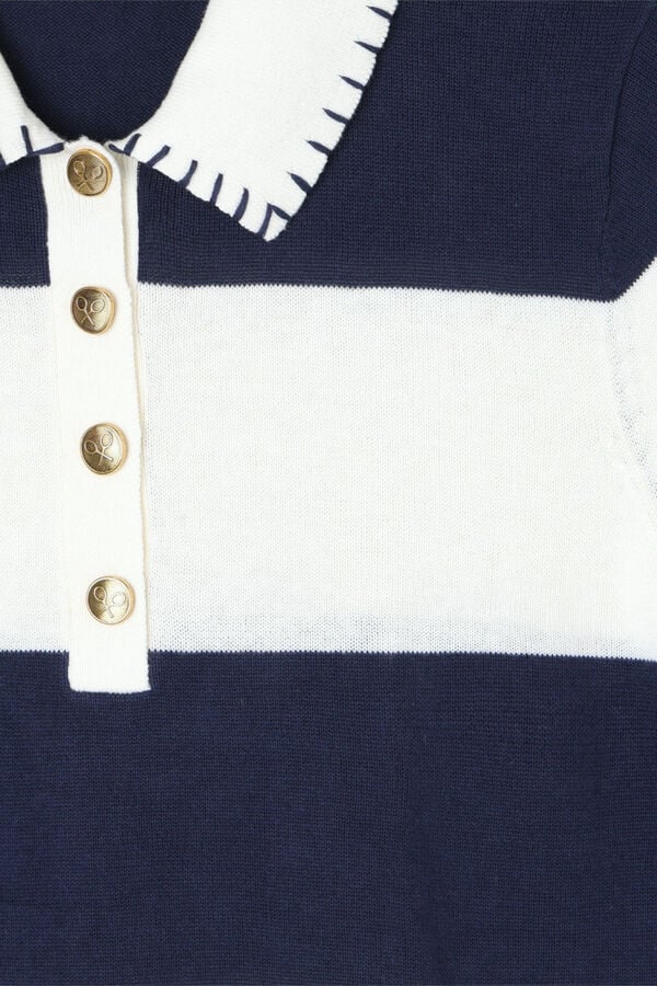 Silbon Polo manga curta em malha Azul