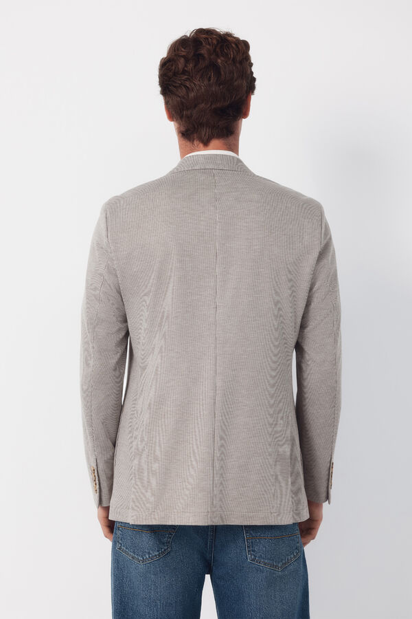 Cortefiel Blazer jersey-knit structure Beige