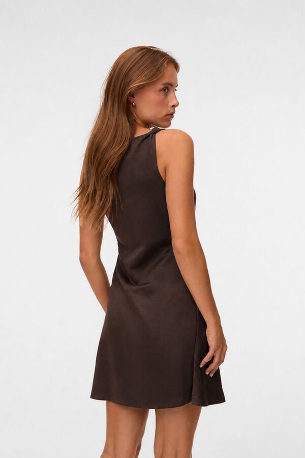 Vero Moda Vestido curto em camur&ccedil;a Castanho