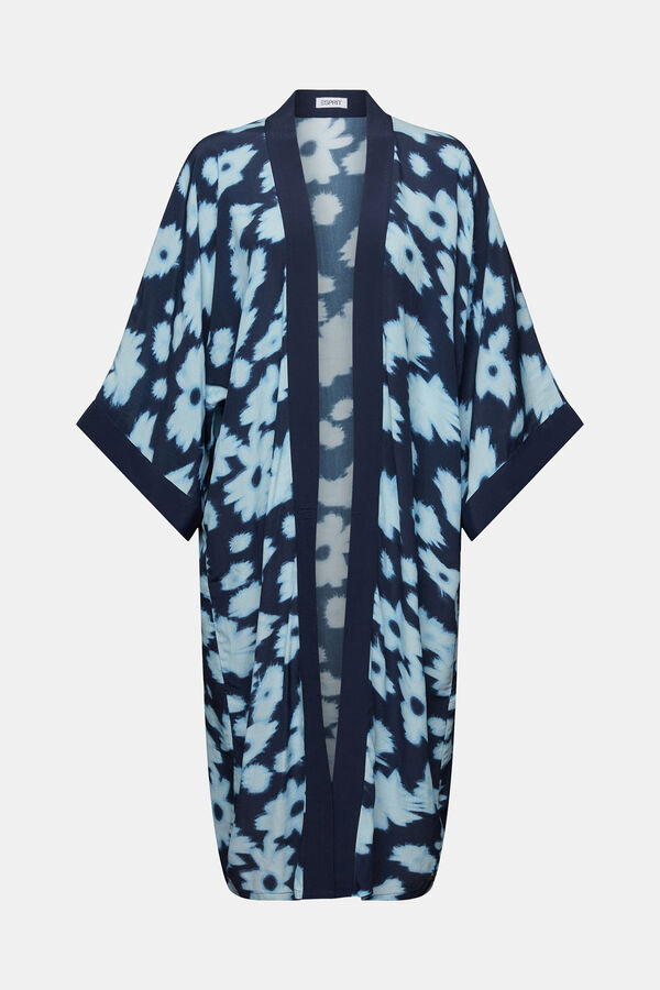 Esprit Kimono largo estampado floral con viscosa ecovero Estampado azul