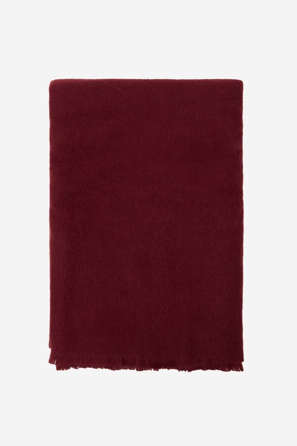 Cortefiel Basic plain jersey-knit scarf Maroon