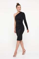 Cortefiel Asymmetrical short dress  Black