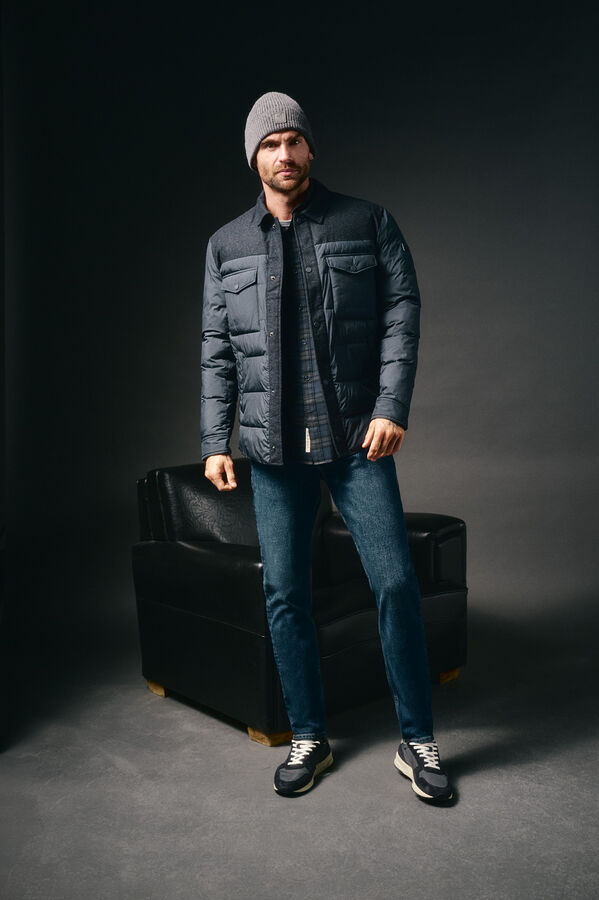 OOTO Sobrecamisa acolchoada com bolsos Azul