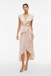 Vila Vestido midi envelope de cetim