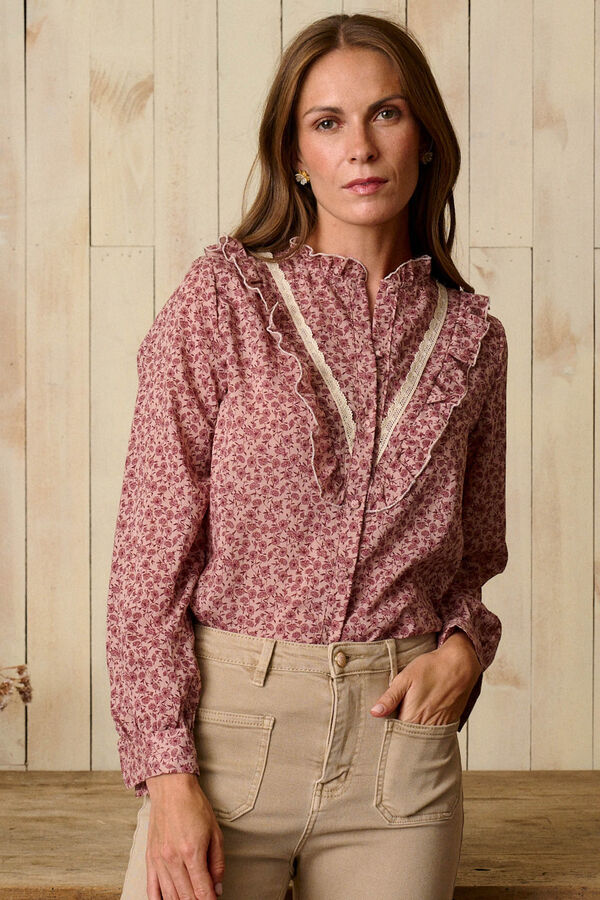 Polín Et Moi Camisa floral Mara Vermelho