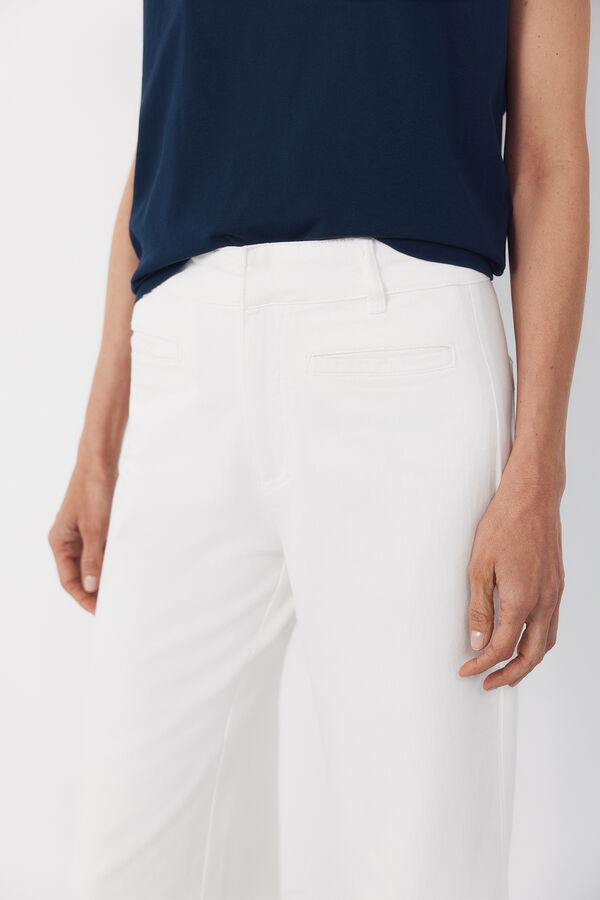 Cortefiel Piping trousers White