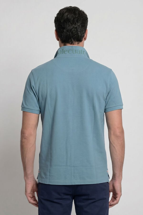 Valecuatro Polo cl&aacute;ssico com logo Azul