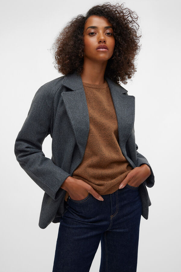 Vero Moda Jaqueta curta de pano Cinzento