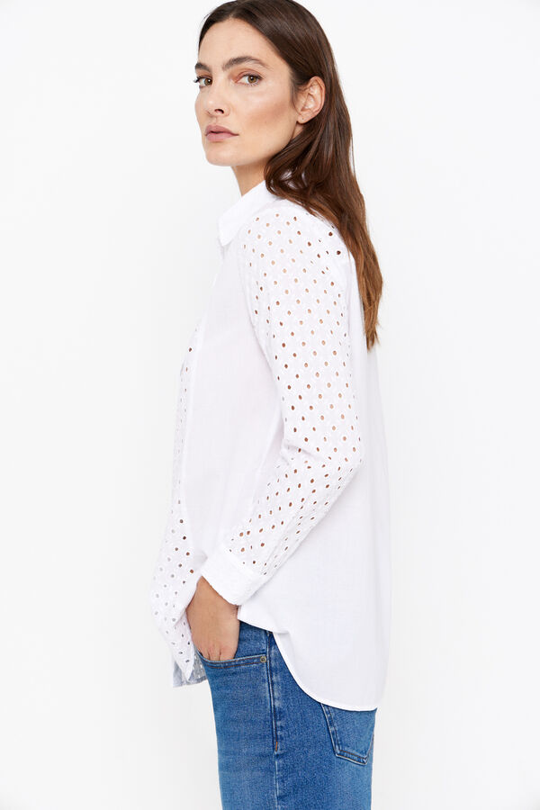 Cortefiel Combined cotton shirt White