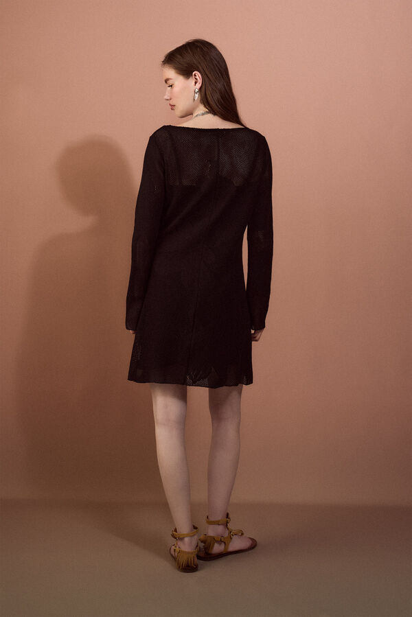 Slowlove Vestido punto Negro