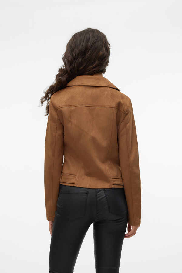 Vero Moda Blusão de camurça com tachas Castanho