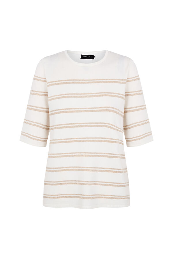 Cortefiel Short sleeve jumper Beige