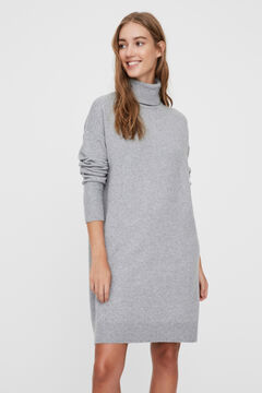 Cortefiel Recycled polyester polo neck dress Gray