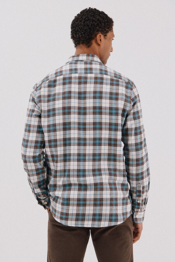 Cortefiel Camisa flanela xadrez Azul