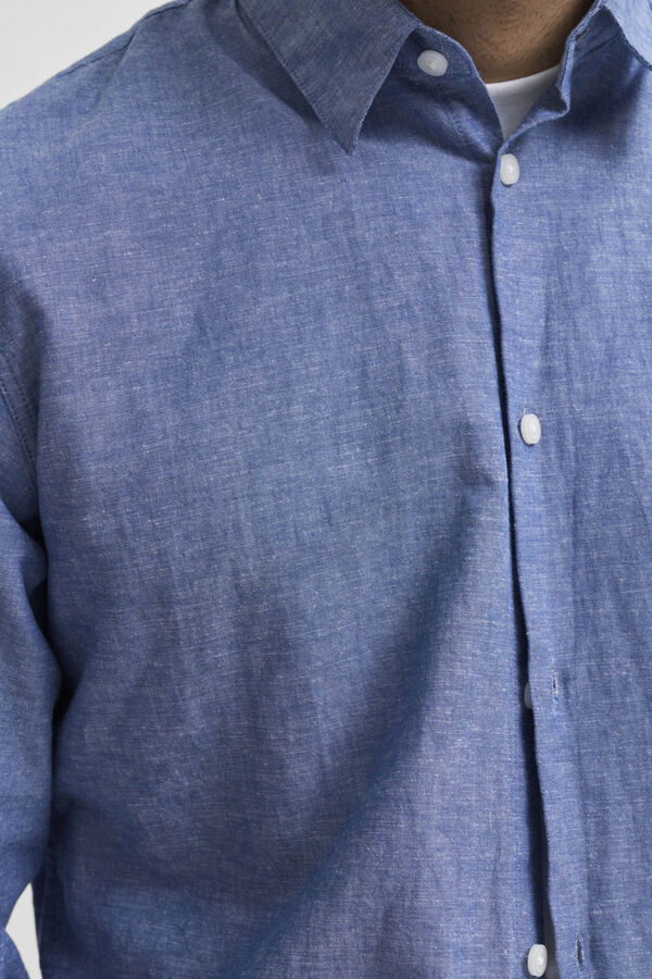 Cortefiel Camisa slim fit de algodón orgánico Azul