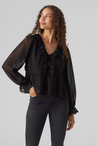 Cortefiel Chiffon blouse  Black