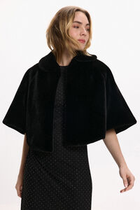 Vila Casaco de capa de pele sintética