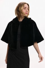 Vila Casaco de capa de pele sintética Preto