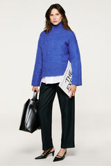 Selected Alpaca high neck jumper Blue
